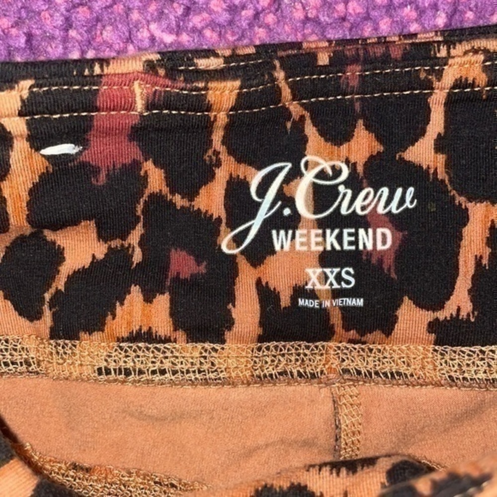 NWOT J crew weekend 7/8 high-rise leggings in leopard Slim fit 25" inseam XXS - Picture 3 of 10